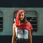 Female Traveller at Varanasi Station